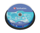 CD-R Verbatim 52x, cake 10 ks