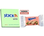Samolepic bloek Stickn 76x76 mm, zelen, 3 ks - Akce