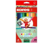 Trojhrann pastelky Kores Kolores JUMBO, 24 ks