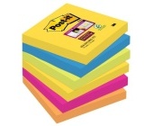 Bloek Post-it 654- 6SS-RIO Rio, 76x76 mm, 6x90 lstk