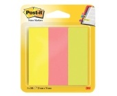 Zloky Post-it 671/ 3 neon, 25x76 mm, 3x100 lstk