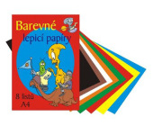 Barevn papr A4, 80 g, lepic, mix barev, 8 list