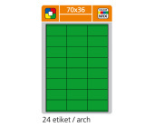 Laserov etikety 70 x 36 mm, zelen, 100 list