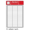 Snmateln etikety 70 x 16,9 mm, bl, 100 list