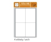 Laserov etikety 105 x 148 mm, bl, 100 list