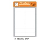 Laserov etikety 105 x 42,3 mm, bl, 100 list