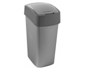 Odpadkov ko Flipbin, 45 l, stbrn/ ern