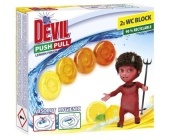 Prostedek na WC Dr. Devil Push Pull, 2x20 g, Lemon fresh